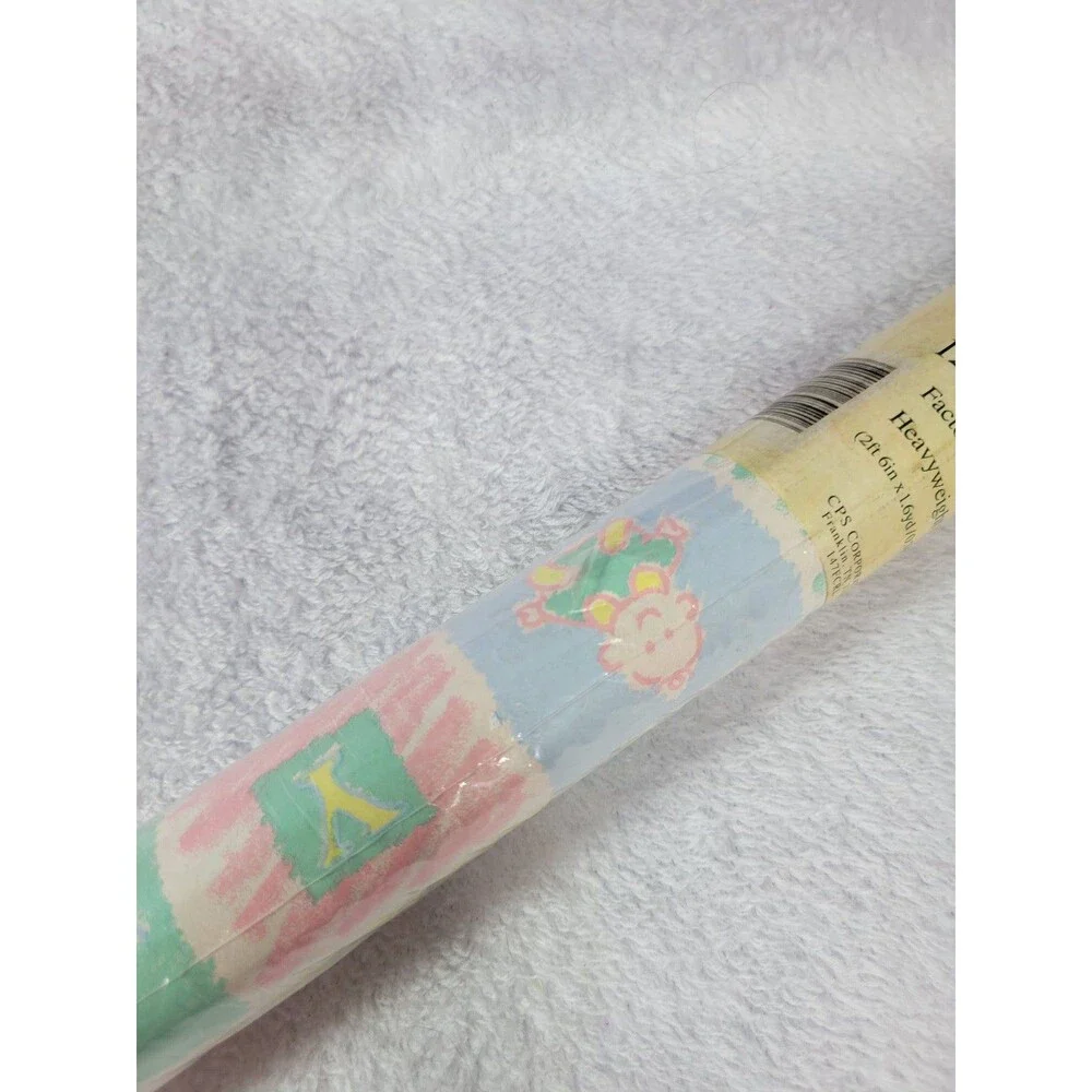 Vintage CPS Corporation NOS Baby Shower Gift Wrapping Paper 12.5 Sq Ft 30